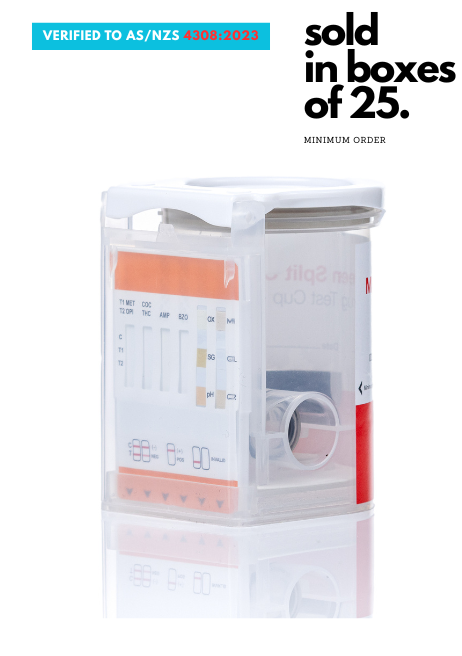 Urine Drug Test Cup AS/NZS 4308:2023 - MicroScreen™ Split Drug Test Cup