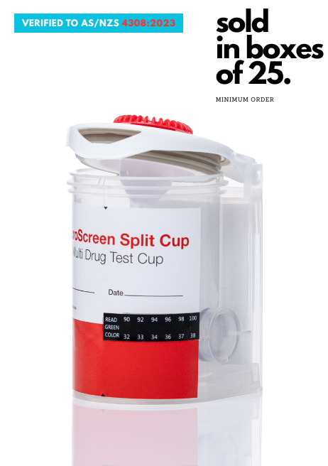 Urine Drug Test Cup AS/NZS 4308:2023 - MicroScreen™ Split Drug Test Cup